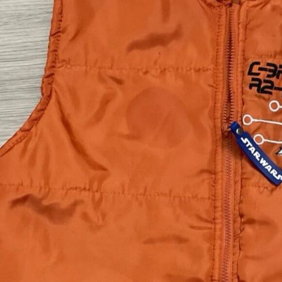 Star Wars orange vest zip up R2-D2 Boys size 6/7 winter - Picture 3 of 5